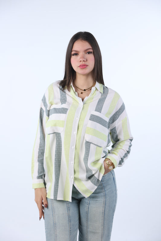 Striped oversize shirt 1107