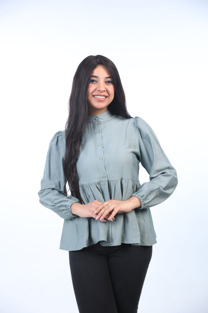 basic blouse with puff sleeve	1098