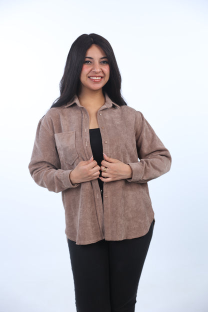 Over size velvet shirt 1069