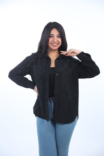 Over size velvet shirt 1069